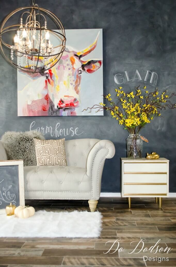 The Perfect Chalkboard Living Room Accent Wall Design