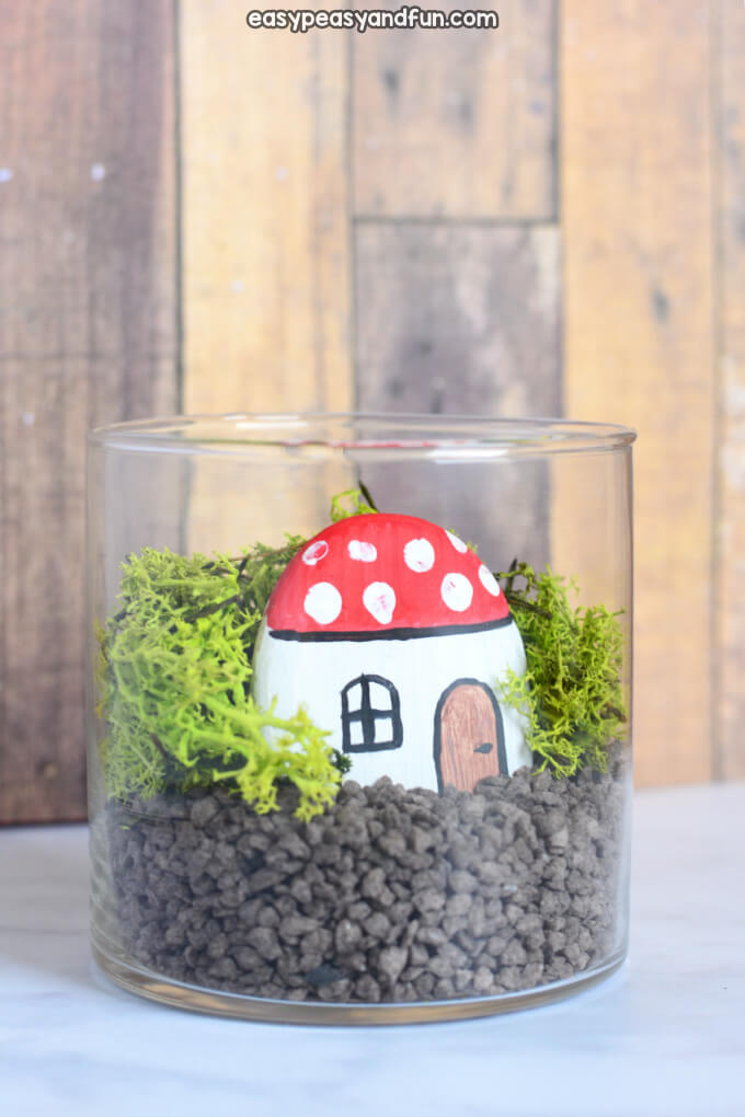 Painted Rock Fairy Home in a Jar