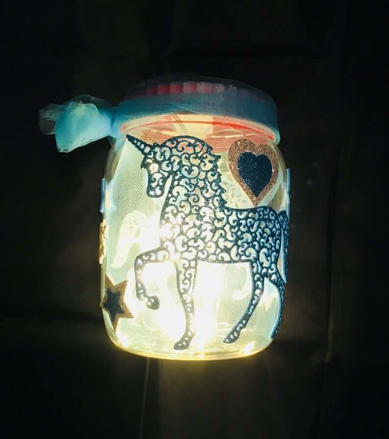 Magical Unicorn Glowing Mason Jar