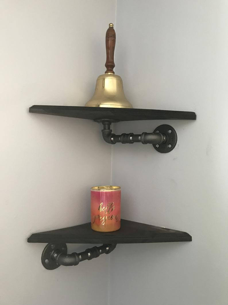 Steampunk Meets DIY Floating Corner Shelves