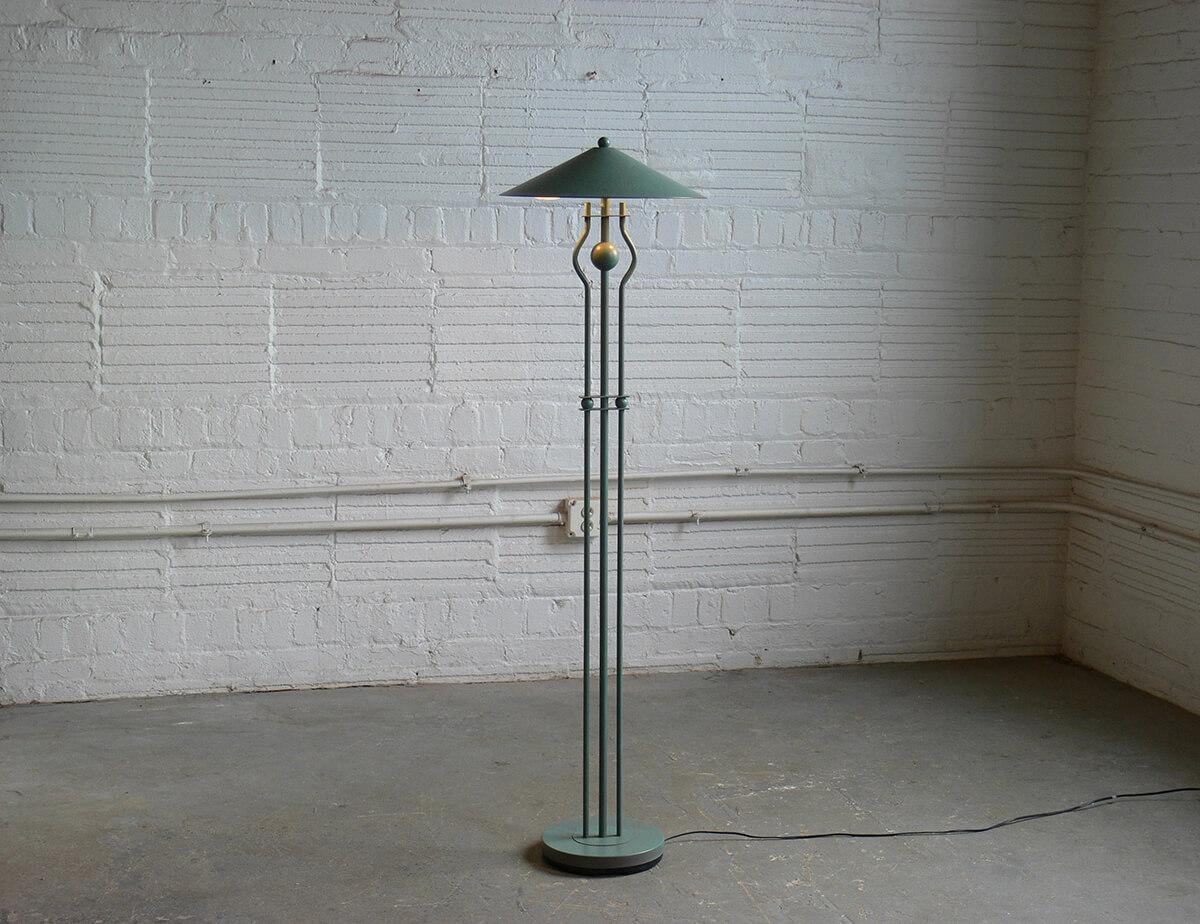 Funky Geometric Standing Lamp with Simple Shade