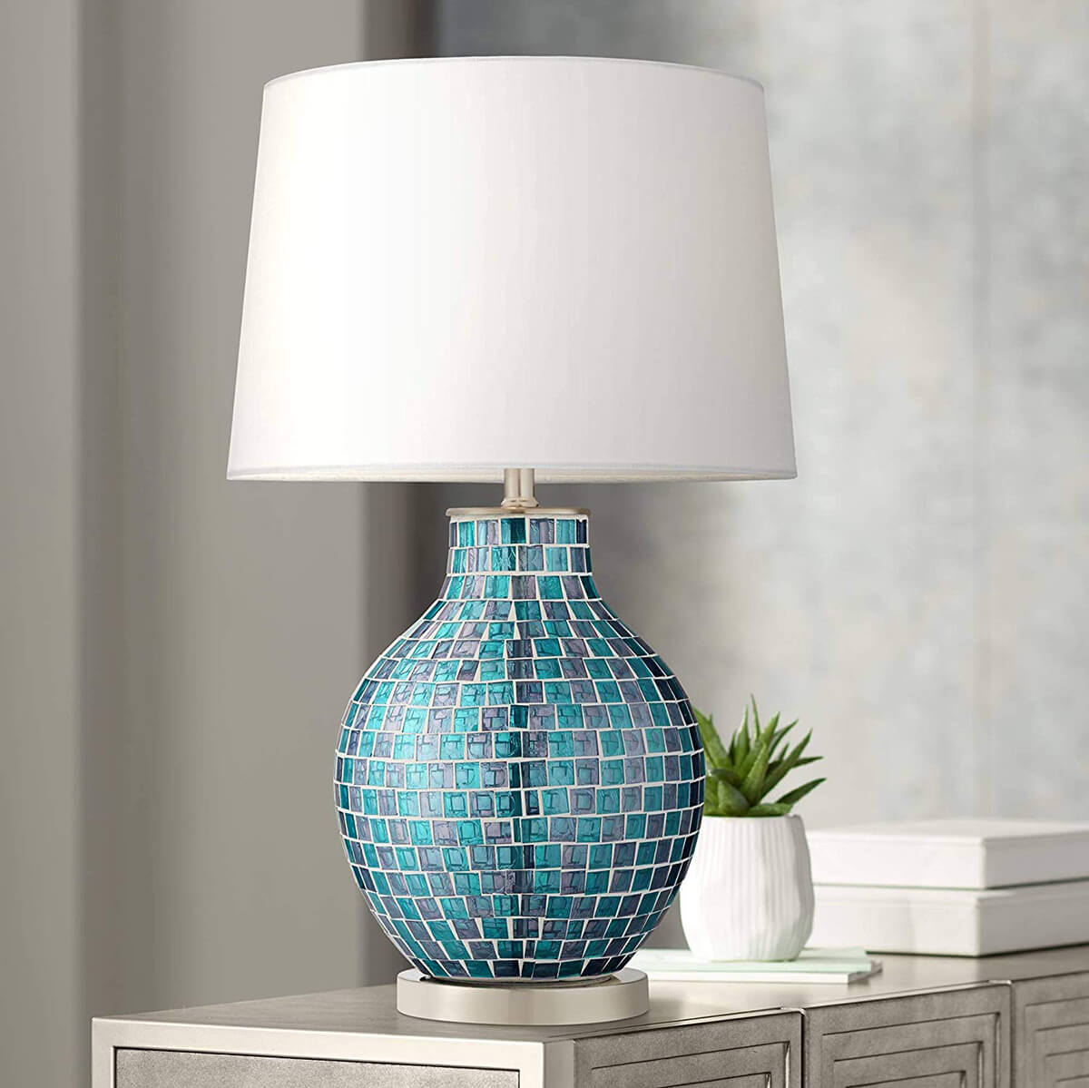 Mosaic Sets the Mood for a Classic Table Lamp