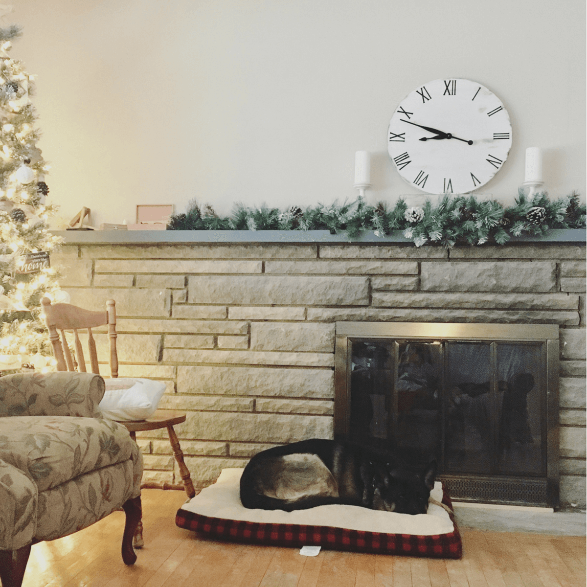 Gorgeous Painted High Contrast Stone Fireplace