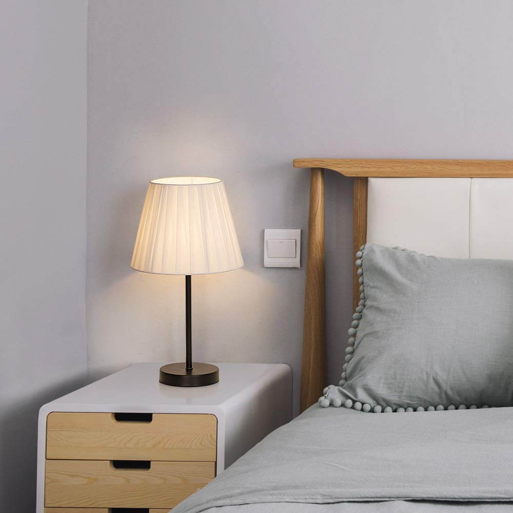 Cute Pleated Shade Bedside Lamp