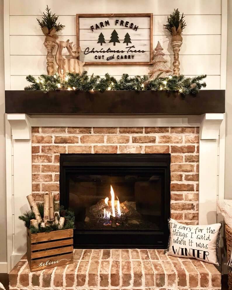 Adorable Farm-to-Fireplace Seasonal Wooden Mantel Sign