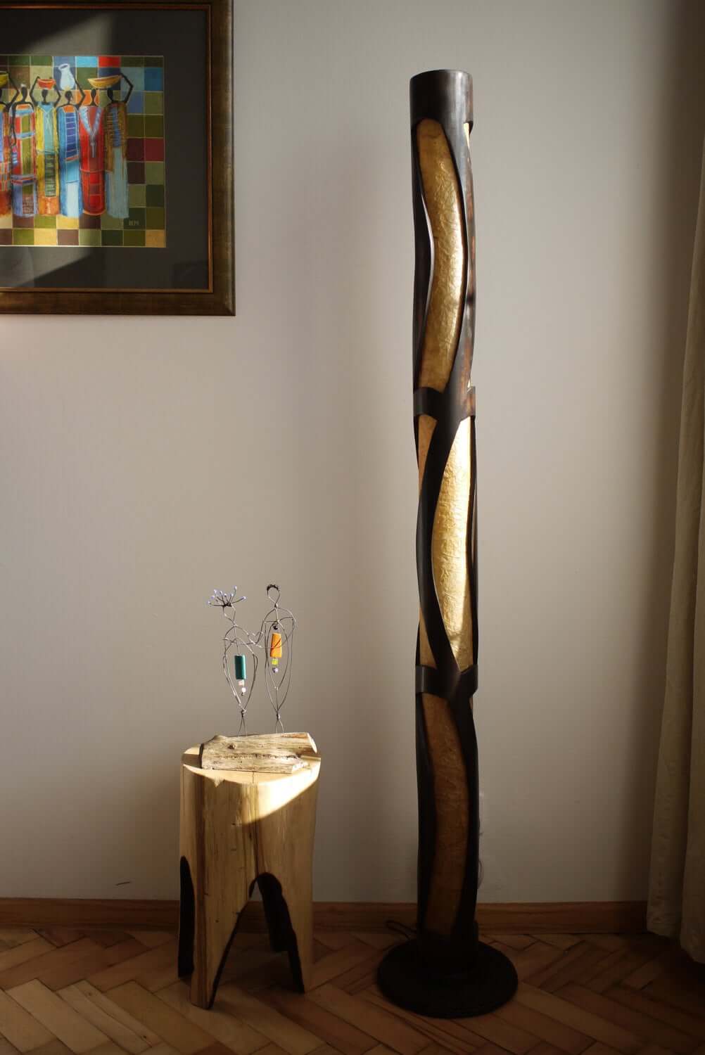 Gorgeous Bamboo and Wood Standing Lamp