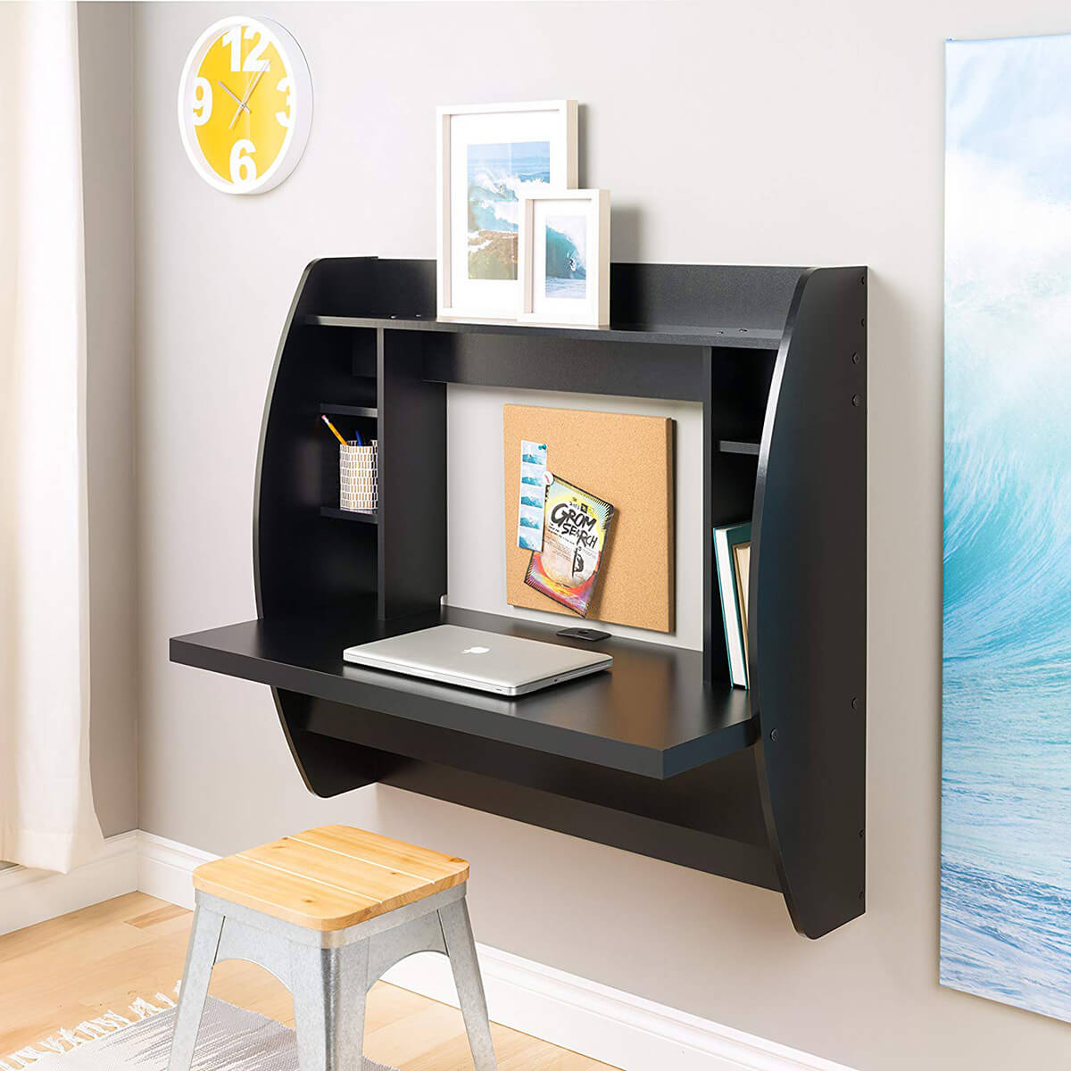 Black Student Style Wall Desk Idea