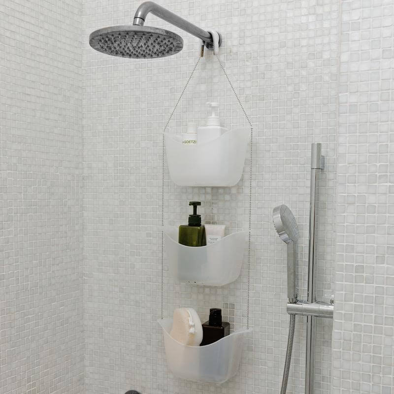 White Plastic Hanging Shower Baskets