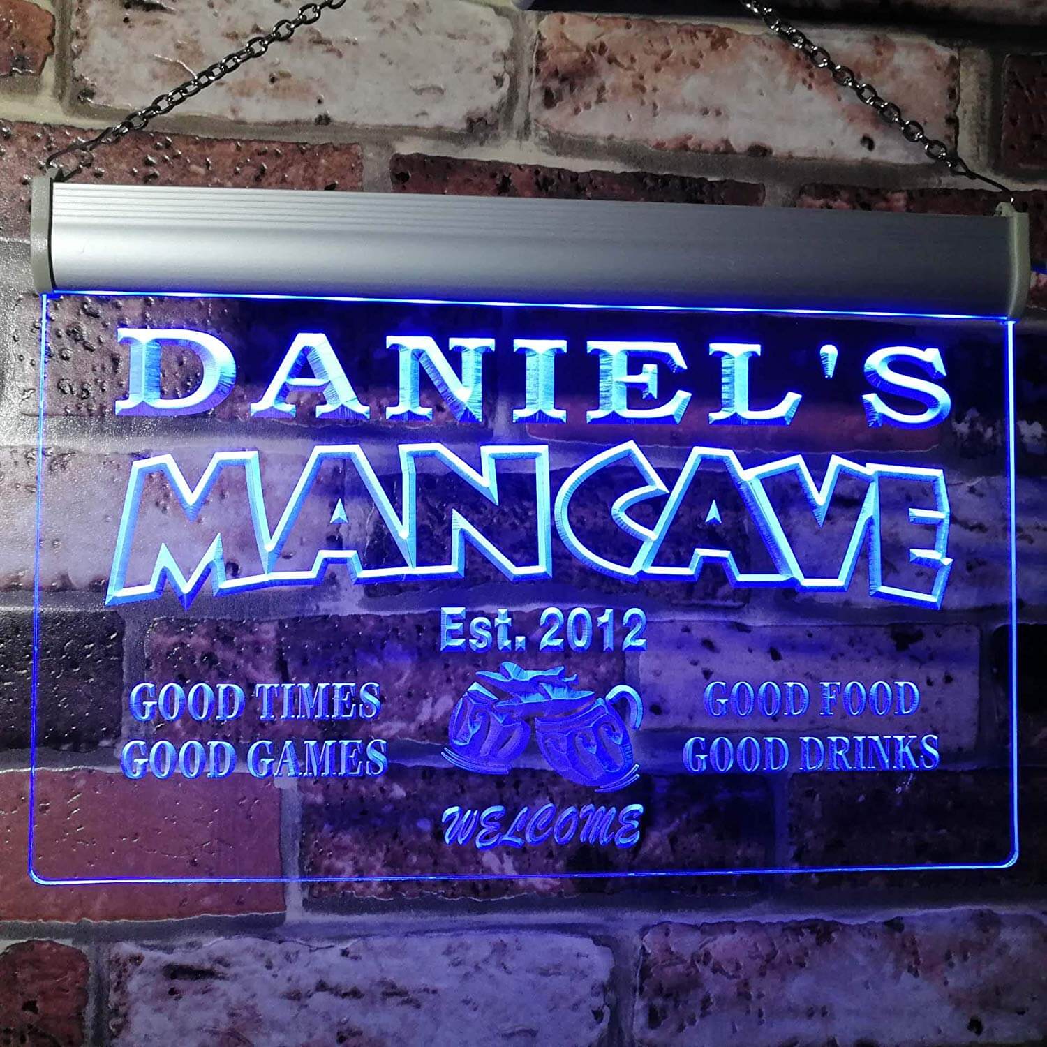 Personalized Modern Neon Man Cave Sign