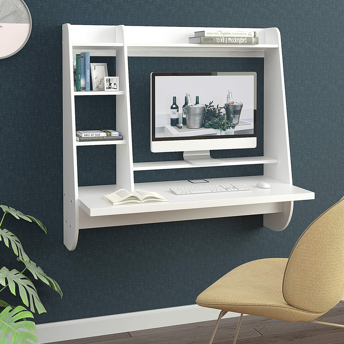 White Organizable Wall Desk Ideas