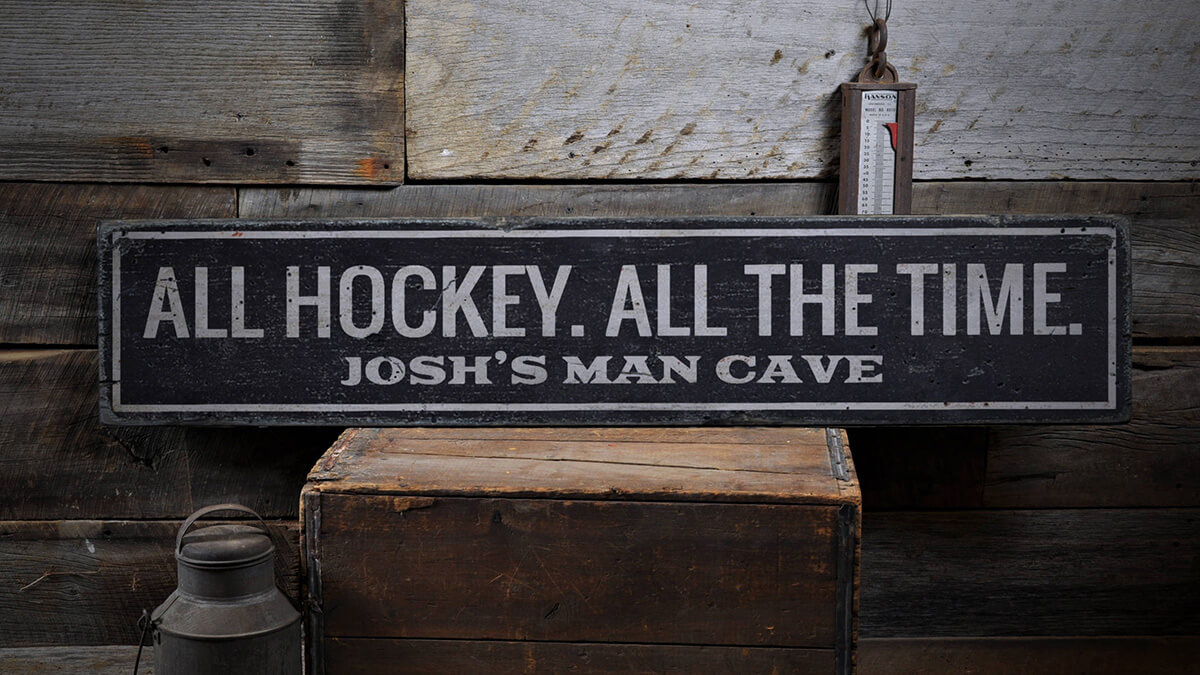 Handmade Vintage Wooden Man Cave Sign