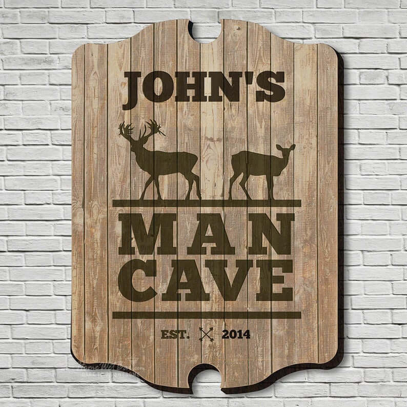 Custom-Designed Text Man Cave Sign