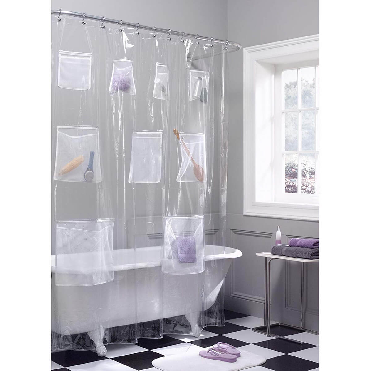 Quirky and Clever Shower Curtain Storage