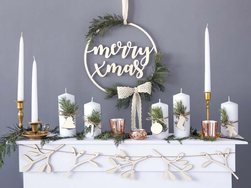 Rustic Wooden Merry Christmas Wreath Sign