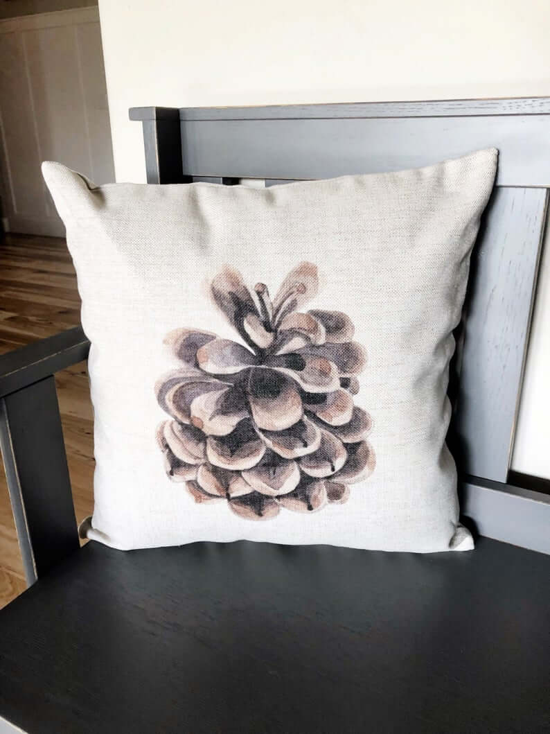 Rustic Pine Cone in the Wild Wilderness Throw Pillow