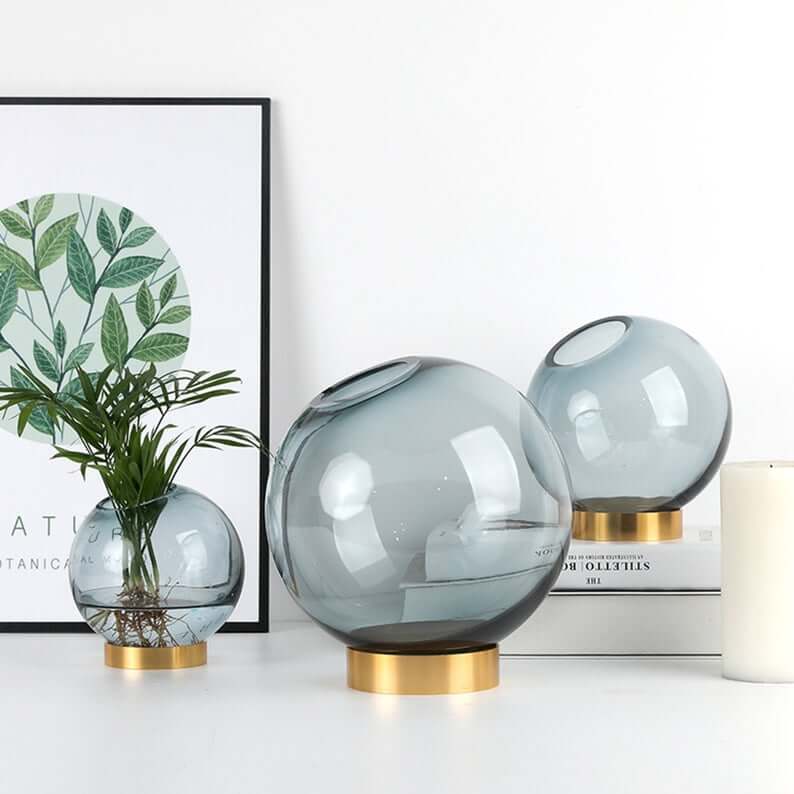 Gold and Glass Terrarium Open Orb