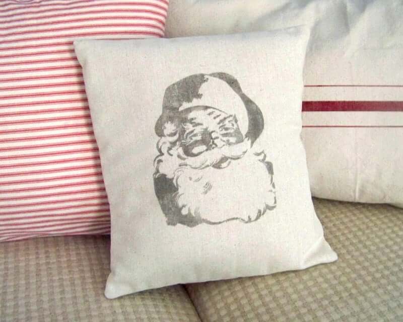 Jolly Old Saint Nicholas Vintage White Pillow