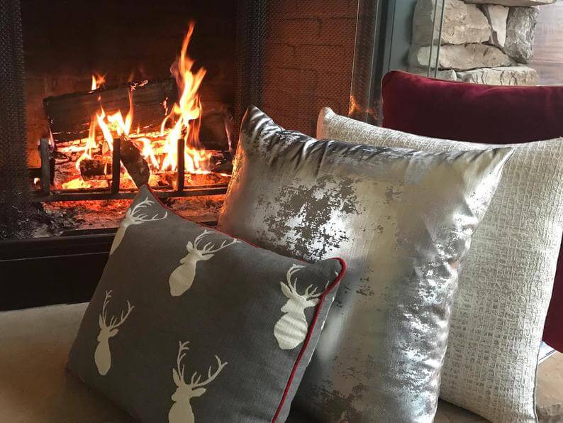 Silver Stag Throw Pillow Set