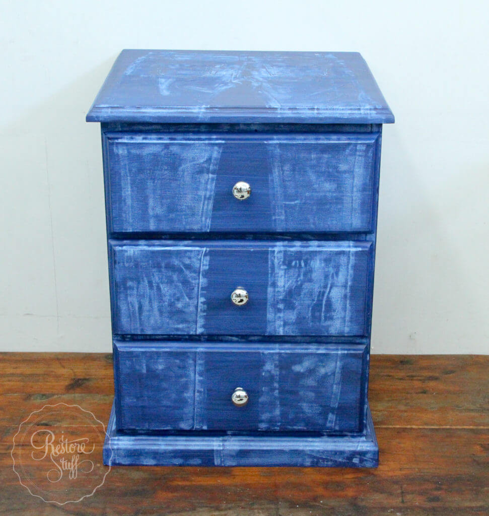 Creating a Painted Faux Vintage Denim Bedside Table