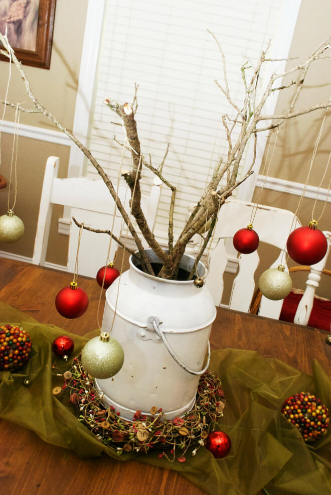 Petite Milk Can Holiday Centerpieces