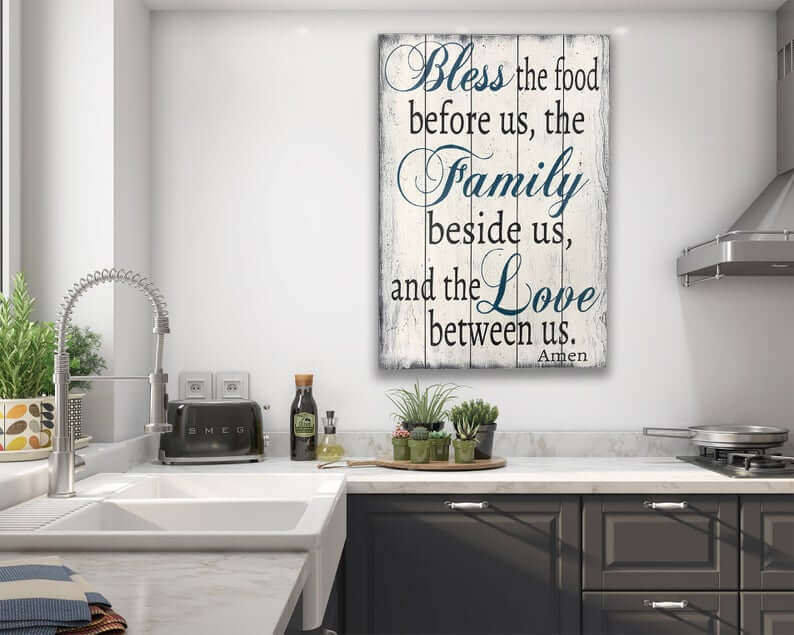 Rustic Kitchen Blessing Wall Decor