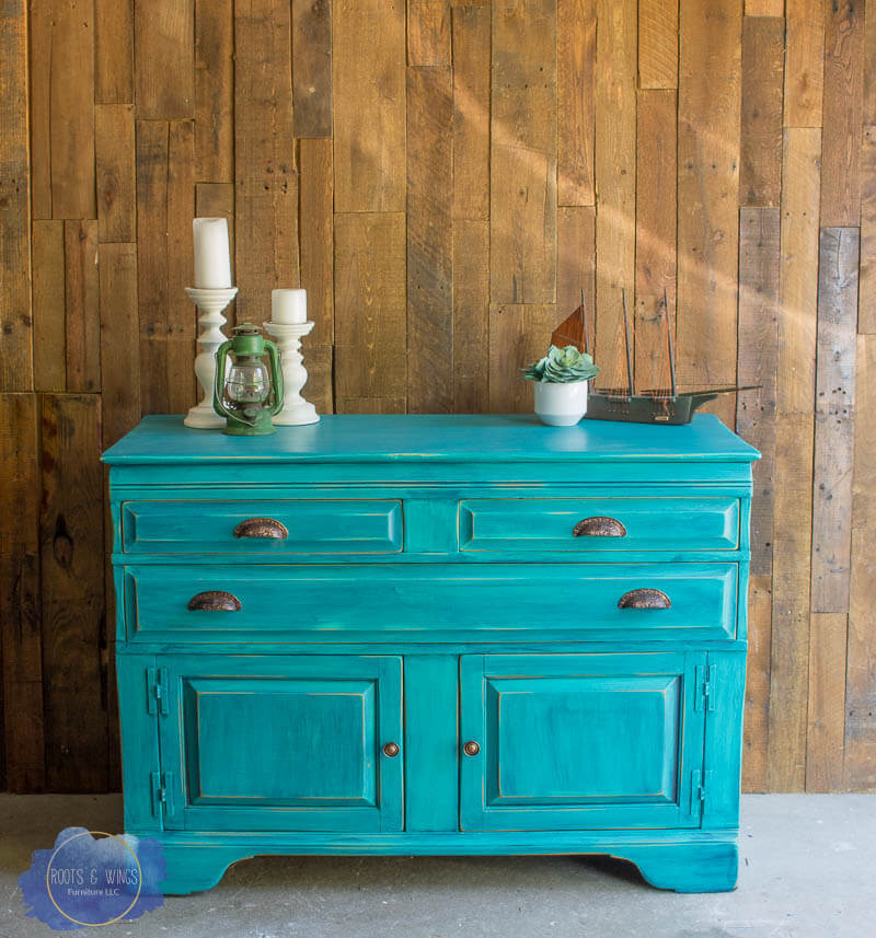 A Turquoise, Distressed Buffet for a Southwest Style