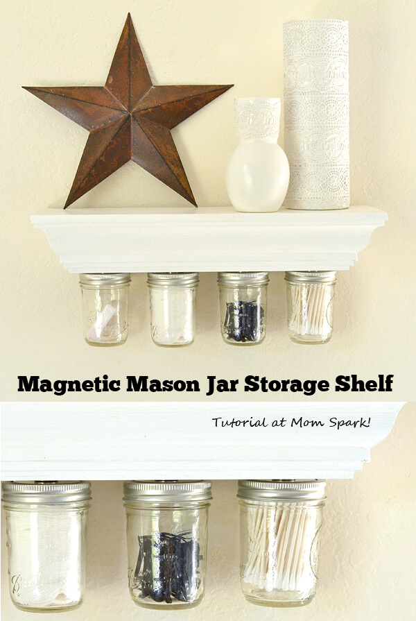 Magnetic Mason Jar Cotton Storage