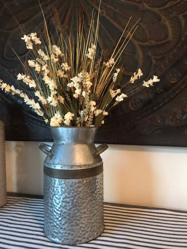 Steel Galvanized Milk Can Vase