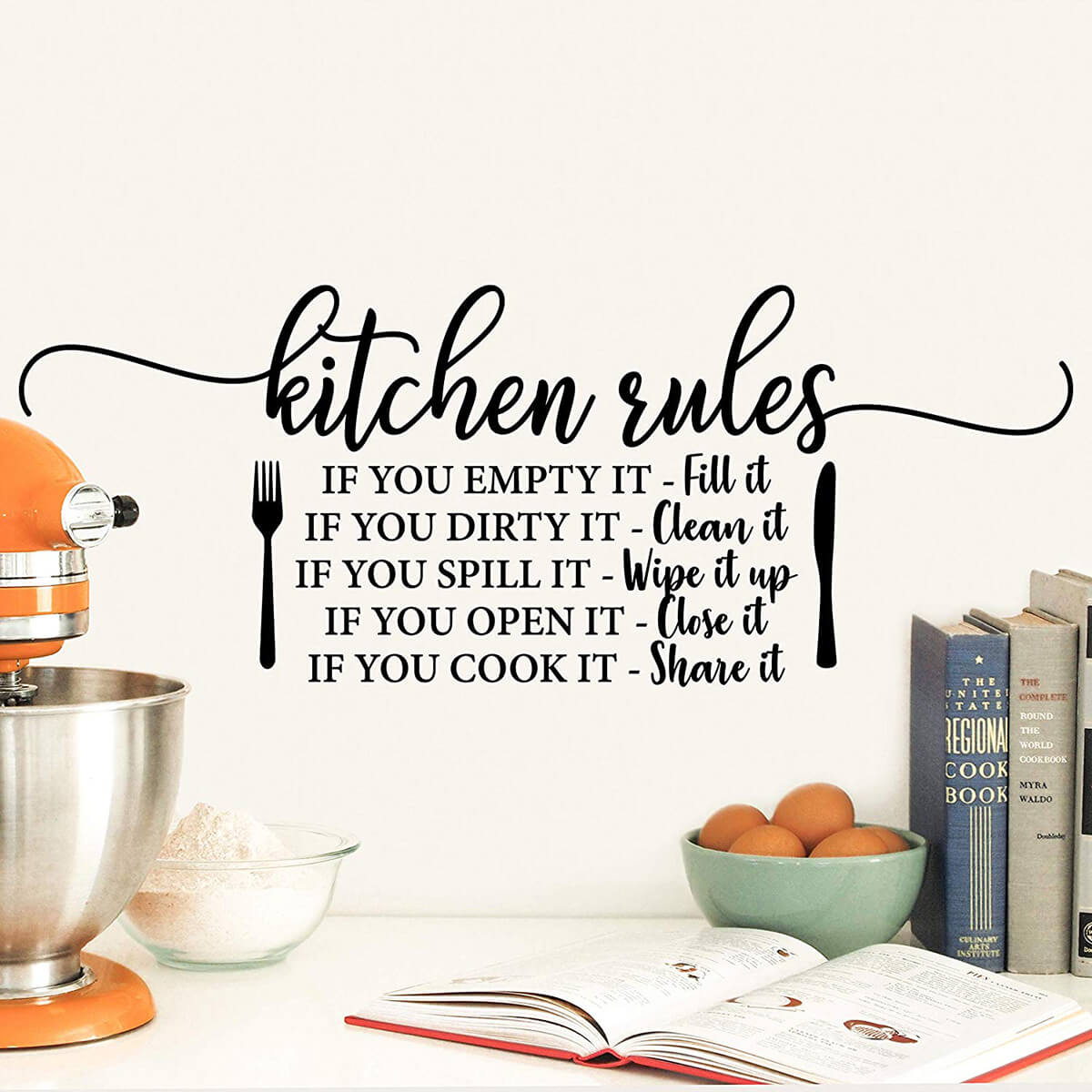 Kitchen Rules Vinyl Wall Decal