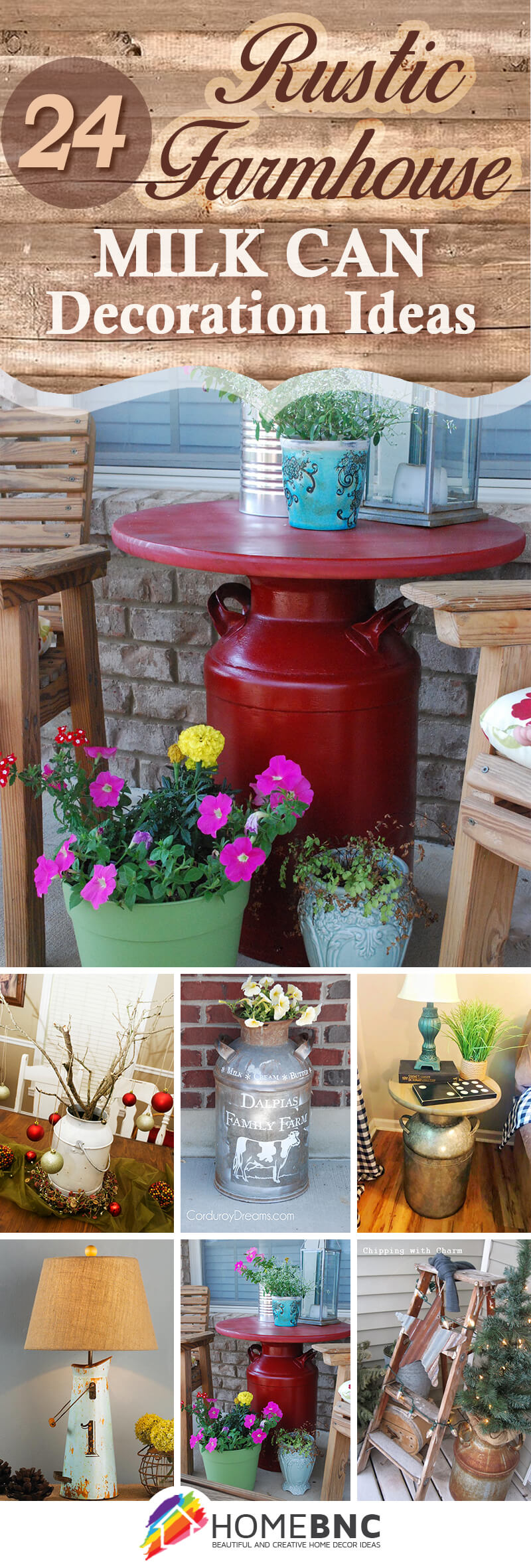 Rustic Farmhouse Milk Can Decorating Ideas