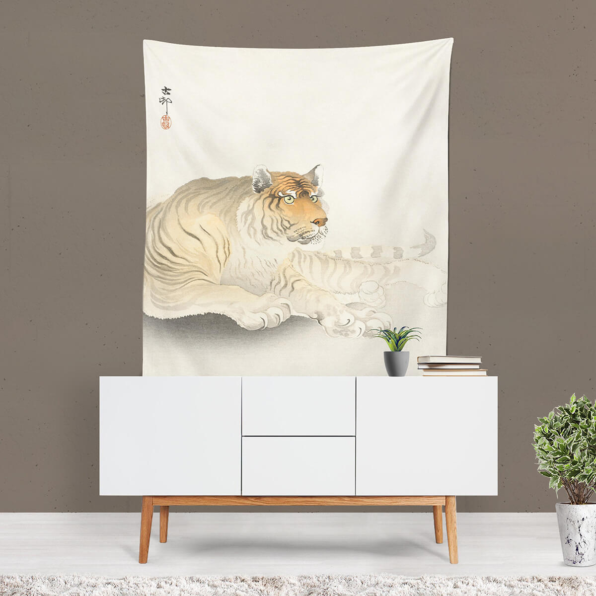 Bold Tiger Wall Tapestry Art