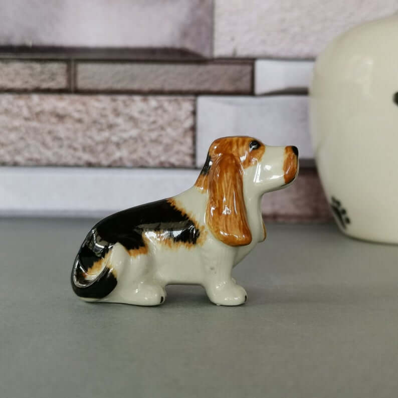 Adorable Miniature Ceramic Basset Hound