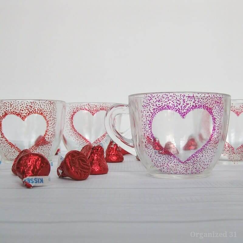 Precious Pointillism DIY Heart Mugs