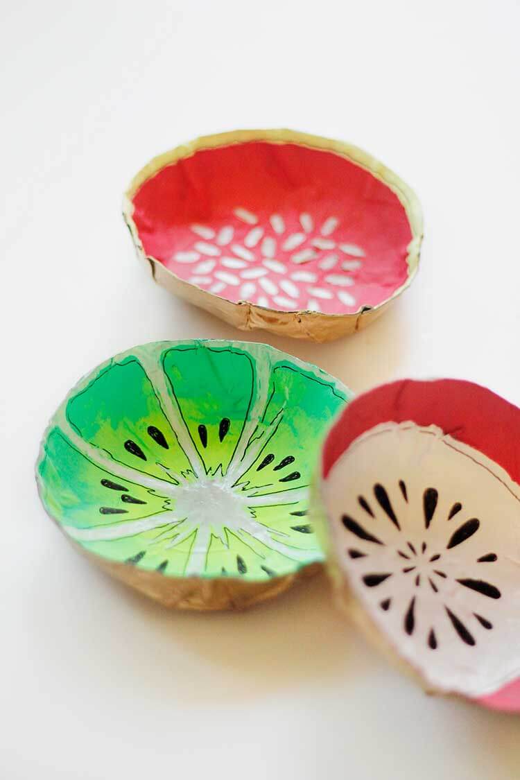 Unique Paper Mache Fruit Bowls