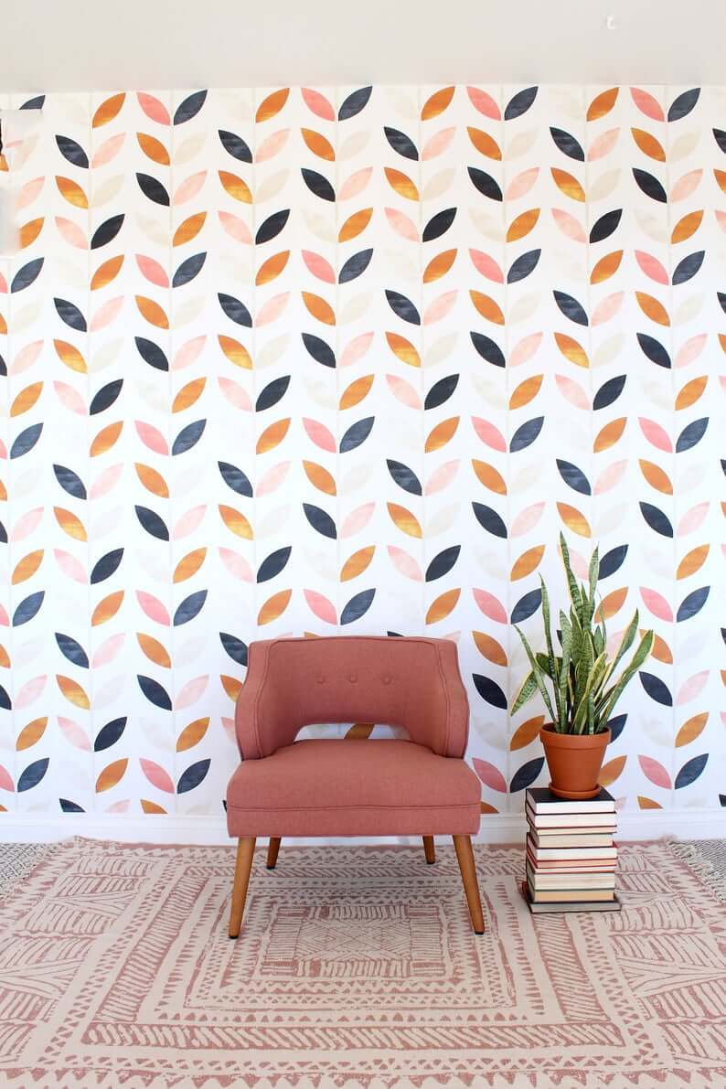 Leaf on Vine Scandinavian Design Interesting Wall Mural