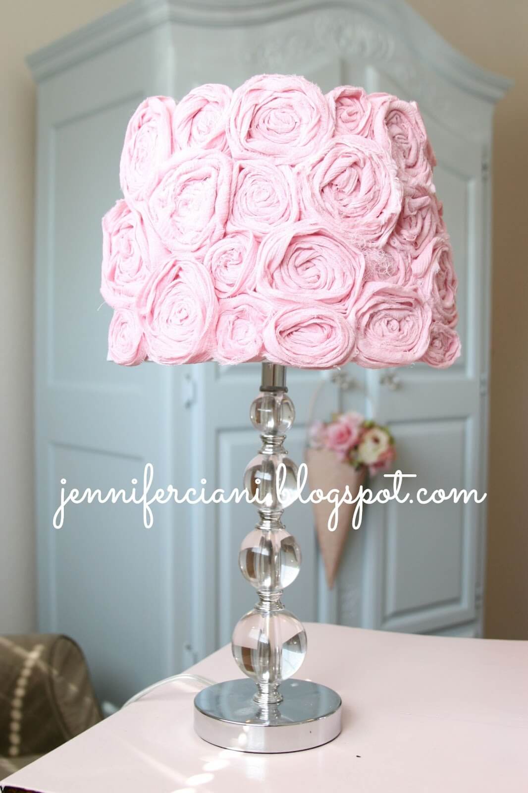 Pretty in Pink Lampshade with Rosettes