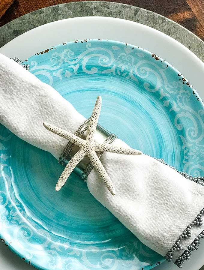 Coastal Dining Decor Starfish Napkin Ring