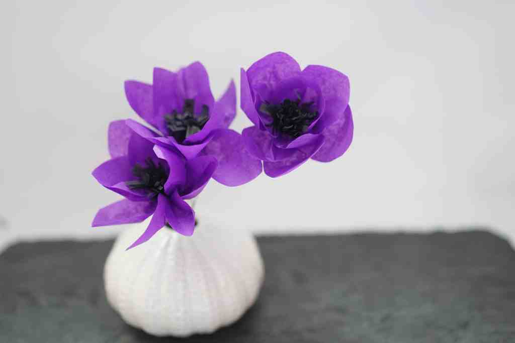 Anemone Flower Made from Tissue Paper