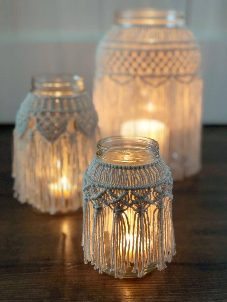 Simply Gorgeous Macrame Candle Covers