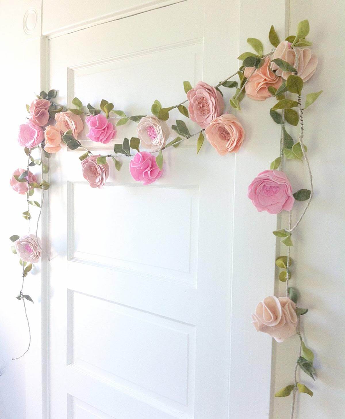 Whimsical Garland with Felt Flowers