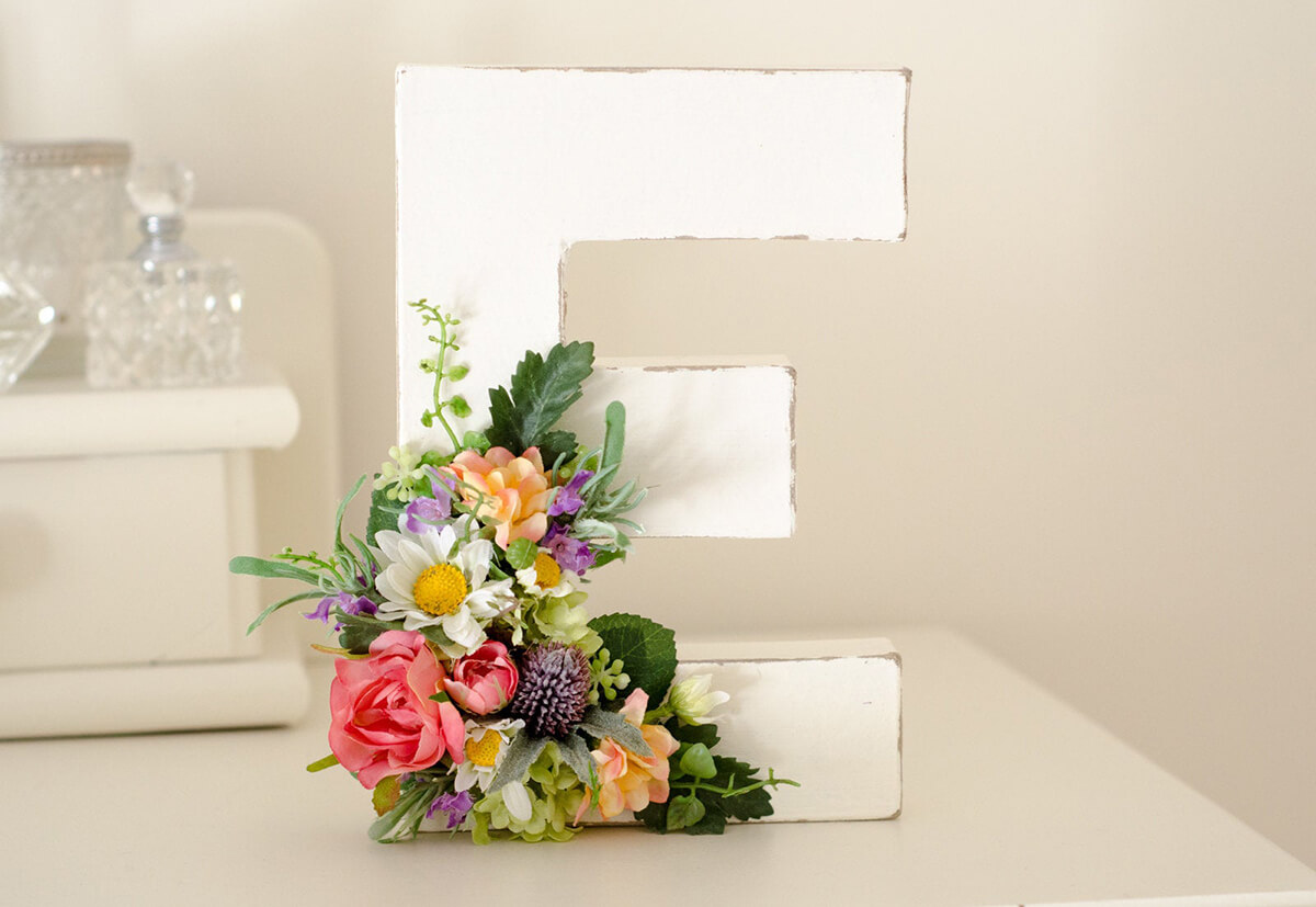 Cheerful Flowers on a White Contemporary Letter