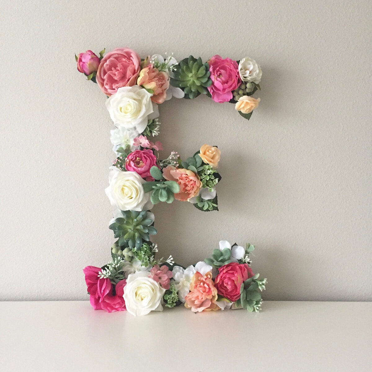 Plant Lady Succulent and Pink Floral Letter