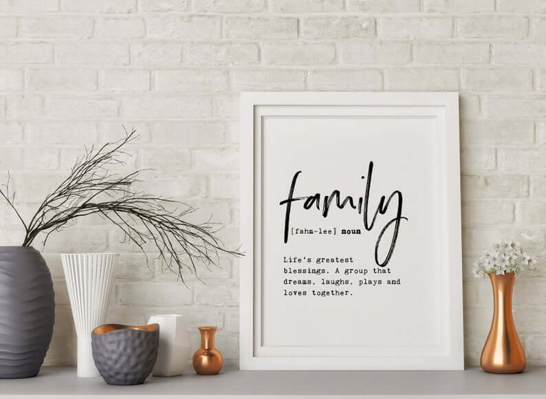 Modern White Family Definition Frame