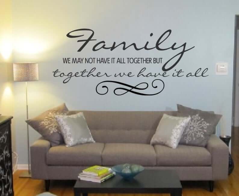 Black Vinyl Family Together Wall Decal