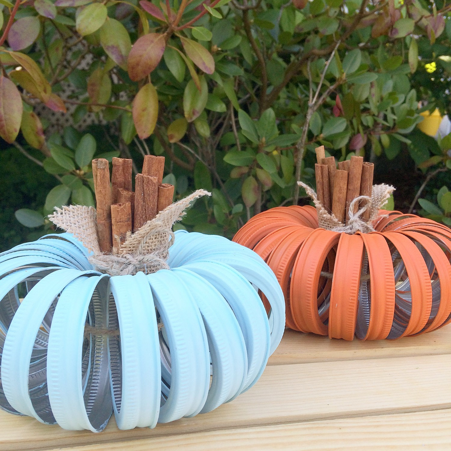 Shabby Chic Mason Lid Pumpkins