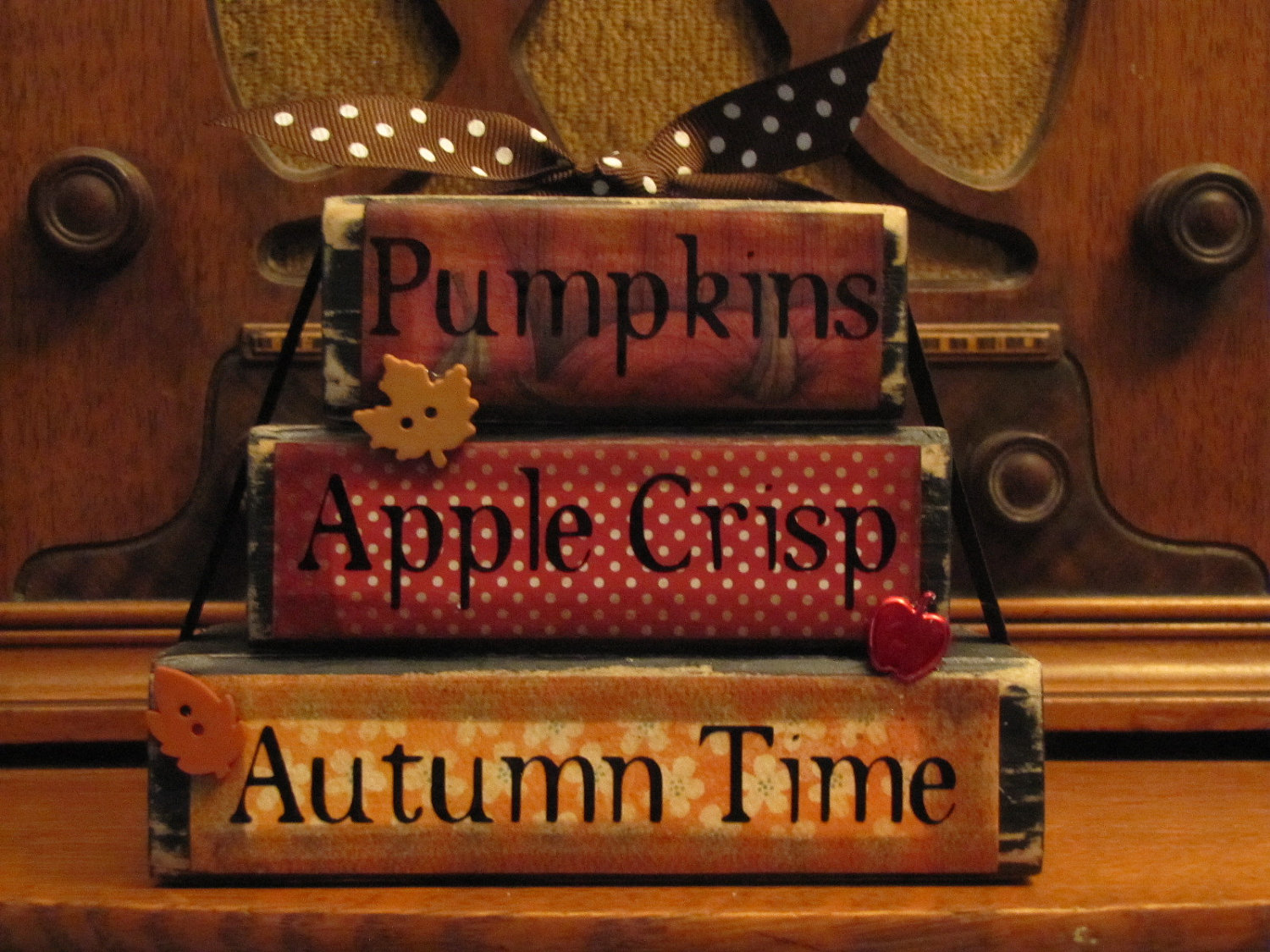 'Pumpkins, Apple Crisp, Autumn Time' Fall Sign