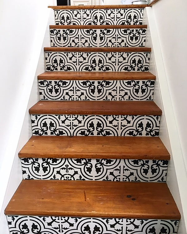 Step-Up Your Stencil Game with Stair Riser Art