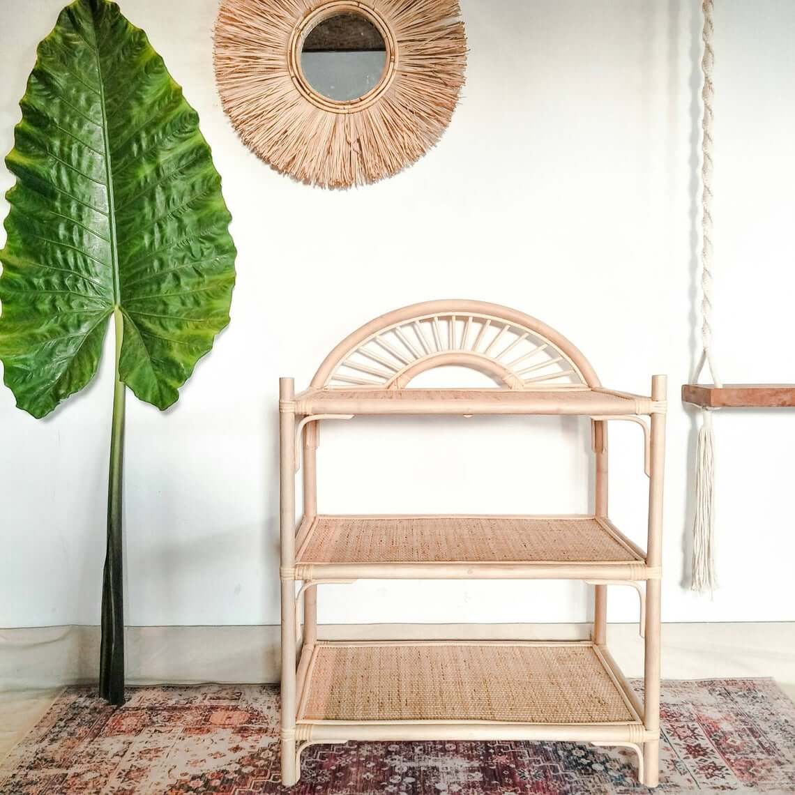 Rattan Boho Baby Shelf Display