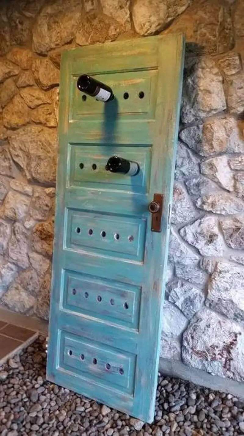 Wine Rack from Repurposed Door