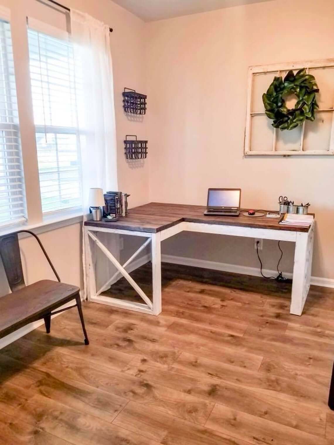 Long and Lanky L-shaped Farmhouse Desk